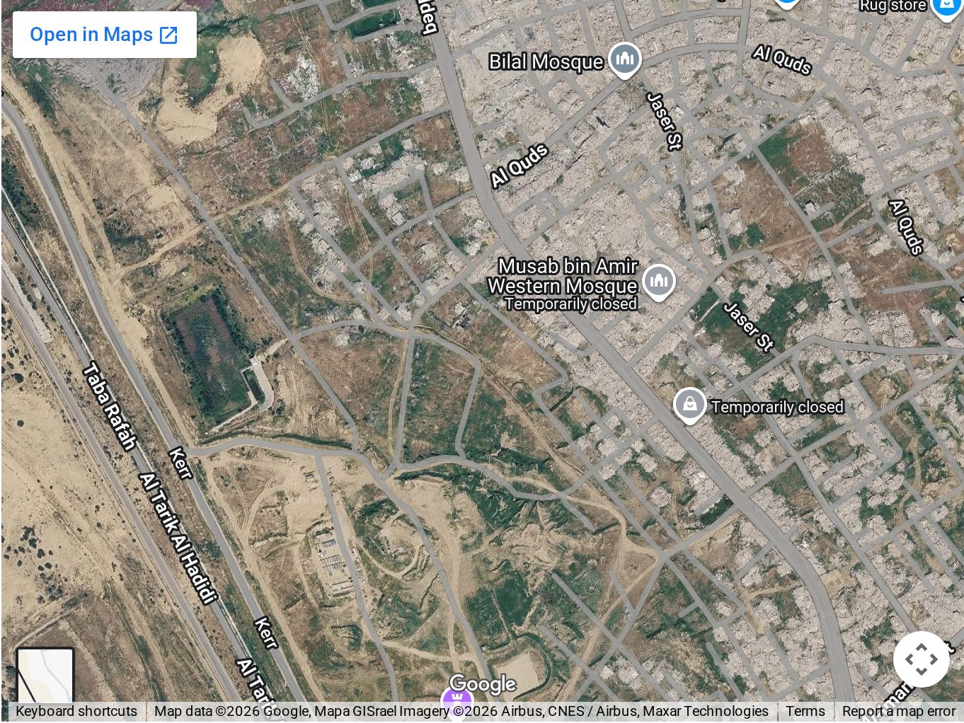 Google Maps satellite view of Tal as-Sultan, Rafah