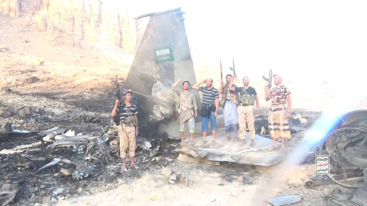Daylight excerpt of F-15 wreckage footage released by Ansarallah